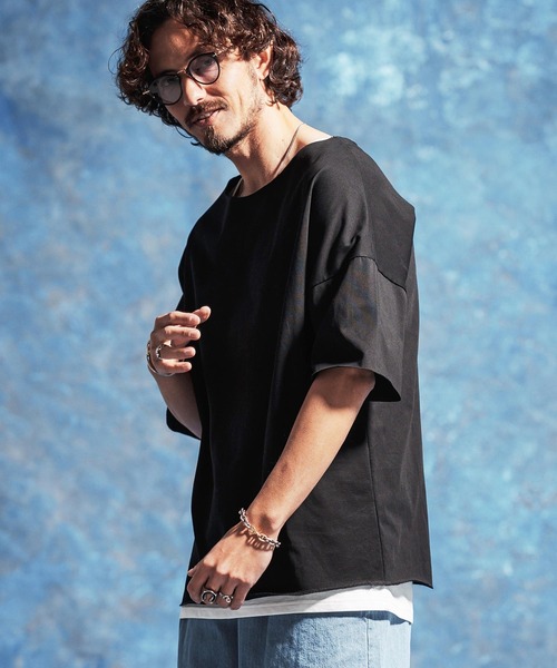 Jih Nunc（ジーヌンク）の「mt10230-ルーズネックカットソー(JIH-R1182)（Tシャツ/カットソー・メンズ・パープル/ブラック/ダークグリーン/ホワイト・L/M/S）」の21枚目の写真