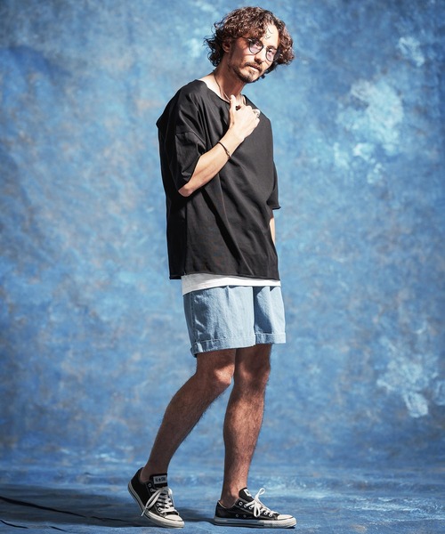 Jih Nunc（ジーヌンク）の「mt10230-ルーズネックカットソー(JIH-R1182)（Tシャツ/カットソー・メンズ・パープル/ブラック/ダークグリーン/ホワイト・L/M/S）」の22枚目の写真