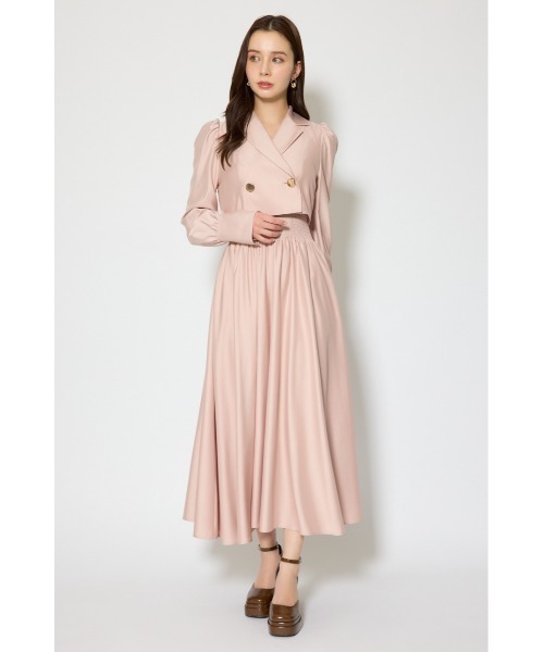 rienda テーラードデザインロングワンピース　春服 テーラードデザインロングワンピース 春服（シャツワンピース