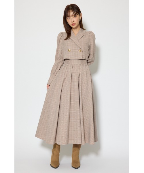 テーラードデザインロングワンピース 春服（シャツワンピース