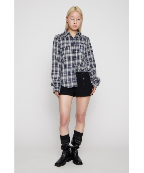 LAGUA GEM（ラグアジェム）の「CHECK STUDS POCKET シャツ（シャツ/ブラウス・レディース・ネイビー/ブラック・FREE）」の10枚目の写真