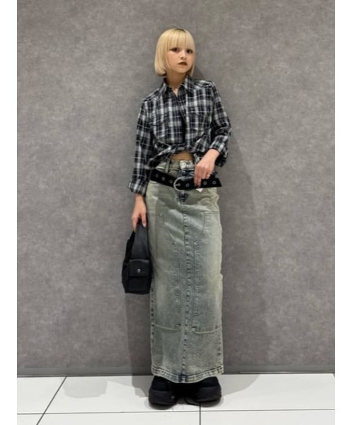 LAGUA GEM（ラグアジェム）の「CHECK STUDS POCKET シャツ（シャツ/ブラウス・レディース・ネイビー/ブラック・FREE）」の16枚目の写真