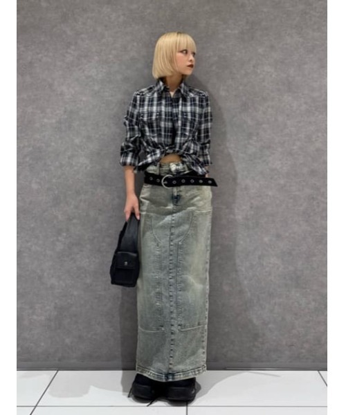 LAGUA GEM（ラグアジェム）の「CHECK STUDS POCKET シャツ（シャツ/ブラウス・レディース・ネイビー/ブラック・FREE）」の17枚目の写真