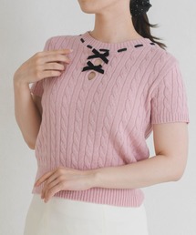 31 Sons de mode | 一部店舗限定 フロントリボン半袖ニット(ニット/セーター)