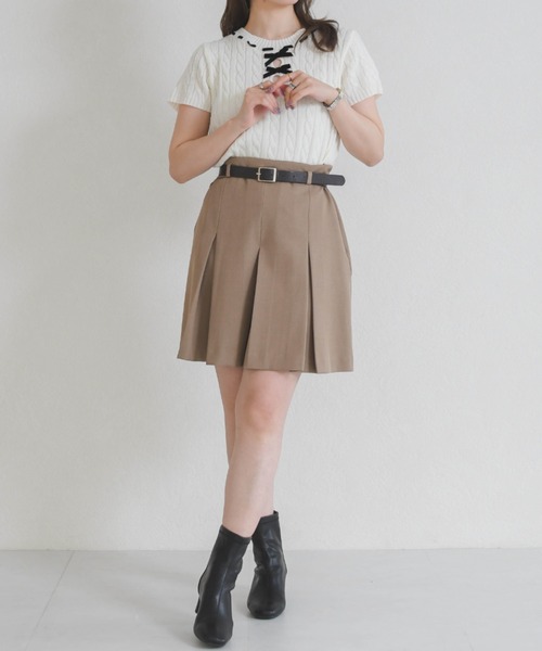 31 Sons de mode（トランテアン　ソン　ドゥ　モード）の「一部店舗限定 フロントリボン半袖ニット（ニット/セーター・レディース・イエロー/ピンク/ホワイト・ﾌﾘ-）」の19枚目の写真