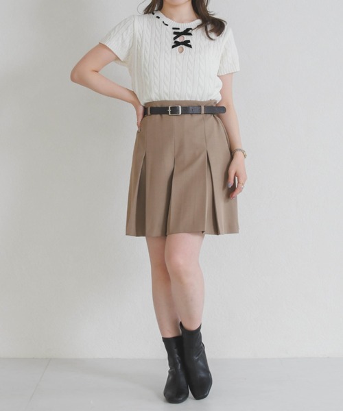 31 Sons de mode（トランテアン　ソン　ドゥ　モード）の「一部店舗限定 フロントリボン半袖ニット（ニット/セーター・レディース・イエロー/ピンク/ホワイト・ﾌﾘ-）」の20枚目の写真