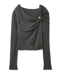 SNIDEL | デザインメタルドレープニットプルオーバー(ニット/セーター)