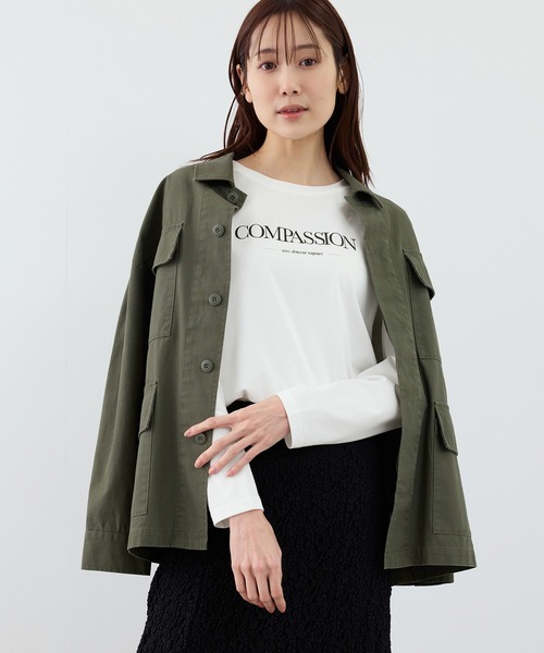 ROPE' PICNIC（ロペピクニック）の「RENUロゴプリントロングTシャツ/UVカット・イージーケア（Tシャツ/カットソー・レディース・ホワイト系その他2/ホワイト/ホワイト系その他・FREE）」の5枚目の写真