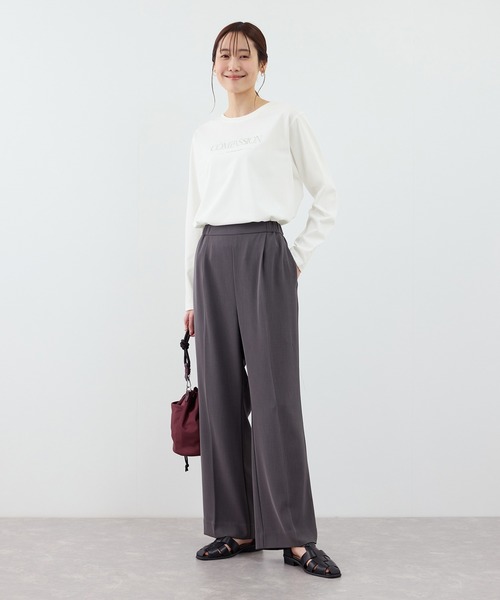 ROPE' PICNIC（ロペピクニック）の「RENUロゴプリントロングTシャツ/UVカット・イージーケア（Tシャツ/カットソー・レディース・ホワイト系その他2/ホワイト/ホワイト系その他・FREE）」の7枚目の写真