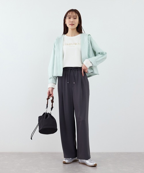 ROPE' PICNIC（ロペピクニック）の「RENUロゴプリントロングTシャツ/UVカット・イージーケア（Tシャツ/カットソー・レディース・ホワイト系その他2/ホワイト/ホワイト系その他・FREE）」の13枚目の写真