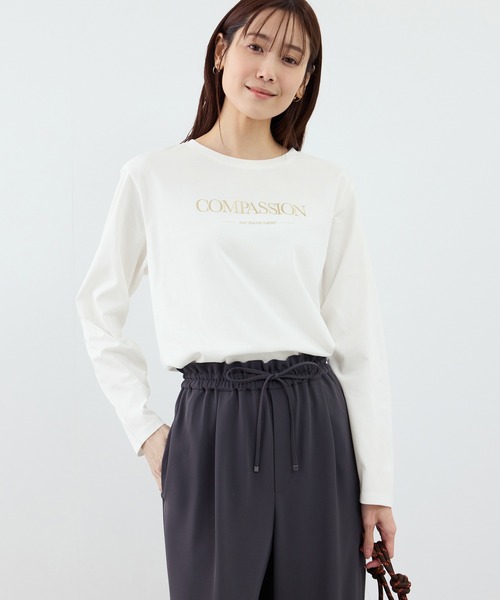 ROPE' PICNIC（ロペピクニック）の「RENUロゴプリントロングTシャツ/UVカット・イージーケア（Tシャツ/カットソー・レディース・ホワイト系その他2/ホワイト/ホワイト系その他・FREE）」の18枚目の写真