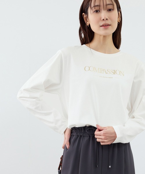 ROPE' PICNIC（ロペピクニック）の「RENUロゴプリントロングTシャツ/UVカット・イージーケア（Tシャツ/カットソー・レディース・ホワイト系その他2/ホワイト/ホワイト系その他・FREE）」の19枚目の写真