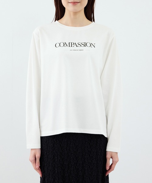 ROPE' PICNIC（ロペピクニック）の「RENUロゴプリントロングTシャツ/UVカット・イージーケア（Tシャツ/カットソー・レディース・ホワイト系その他2/ホワイト/ホワイト系その他・FREE）」の21枚目の写真