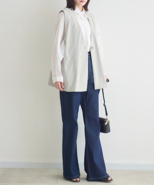 RU.TI.LE(ルチル)の「【RU.TI.LE】ウエストゴムストレッチ付きフレアデニムパンツ(デニムパンツ・レディース・ブラック/ネイビー・LARGE/MEDIUM)」の15枚目の写真