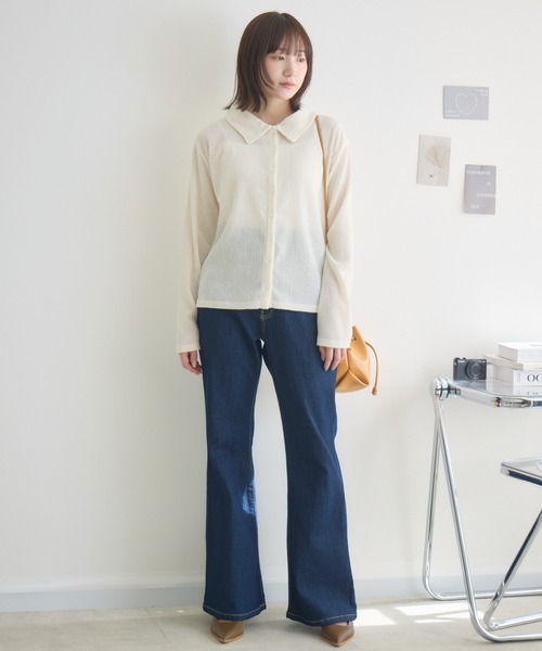 RU.TI.LE(ルチル)の「【RU.TI.LE】ウエストゴムストレッチ付きフレアデニムパンツ(デニムパンツ・レディース・ブラック/ネイビー・LARGE/MEDIUM)」の17枚目の写真