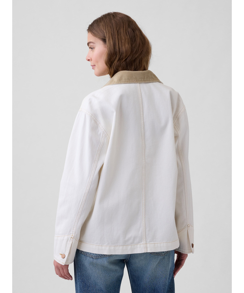 GAP（ギャップ）の「リラックスフィット デニム チョアジャケット（デニムジャケット・レディース・ホワイト・L/XS/S/M/XXS）」の2枚目の写真