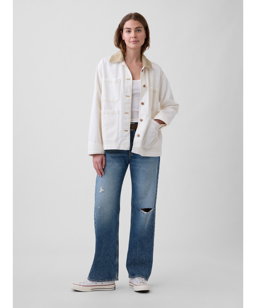 GAP（ギャップ）の「リラックスフィット デニム チョアジャケット（デニムジャケット・レディース・ホワイト・L/XS/S/M/XXS）」の3枚目の写真