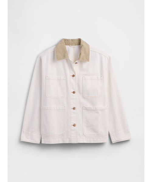 GAP（ギャップ）の「リラックスフィット デニム チョアジャケット（デニムジャケット・レディース・ホワイト・L/XS/S/M/XXS）」の4枚目の写真