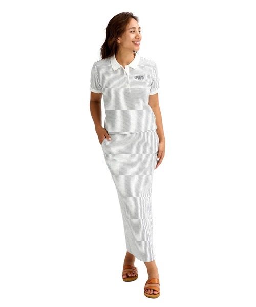 BILLABONG(ビラボン)の「BILLABONG ウィメンズ STRIPED RIB LONG SKI スカート 【2026年春夏モデル】/ビラボン細ボーダータイトスカート(スカート・レディース・ブラック/ホワイト・MEDIUM)」の4枚目の写真