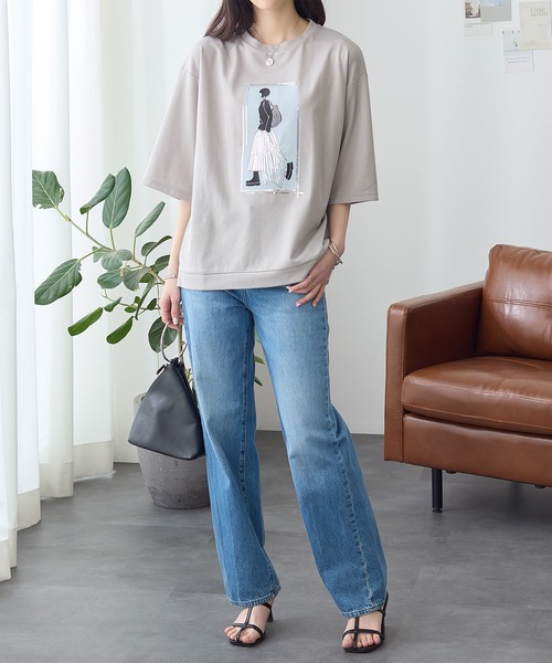 ReDial(リダイアル)の「レディーモチーフTシャツ(Tシャツ/カットソー・レディース・オフホワイト/チャコールグレー/ライトグレー/ブラック・L/M/LL/3L)」の9枚目の写真