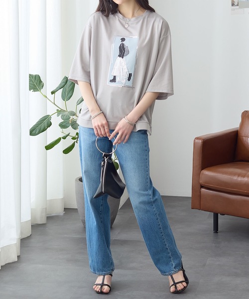 ReDial(リダイアル)の「レディーモチーフTシャツ(Tシャツ/カットソー・レディース・オフホワイト/チャコールグレー/ライトグレー/ブラック・L/M/LL/3L)」の10枚目の写真