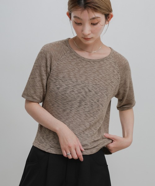 select MOCA（セレクトモカ）の「メランジシアーラグランTシャツ（Tシャツ/カットソー・レディース・アッシュ/オフホワイト・FREE）」の2枚目の写真