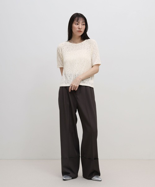 select MOCA（セレクトモカ）の「メランジシアーラグランTシャツ（Tシャツ/カットソー・レディース・アッシュ/オフホワイト・FREE）」の8枚目の写真