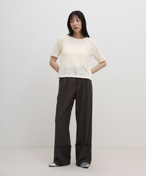 select MOCA（セレクトモカ）の「メランジシアーラグランTシャツ（Tシャツ/カットソー・レディース・アッシュ/オフホワイト・FREE）」の3枚目の写真