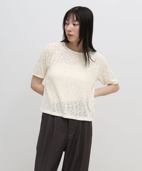 select MOCA（セレクトモカ）の「メランジシアーラグランTシャツ（Tシャツ/カットソー・レディース・アッシュ/オフホワイト・FREE）」の11枚目の写真