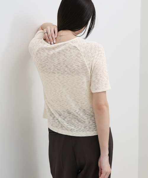 select MOCA（セレクトモカ）の「メランジシアーラグランTシャツ（Tシャツ/カットソー・レディース・アッシュ/オフホワイト・FREE）」の7枚目の写真