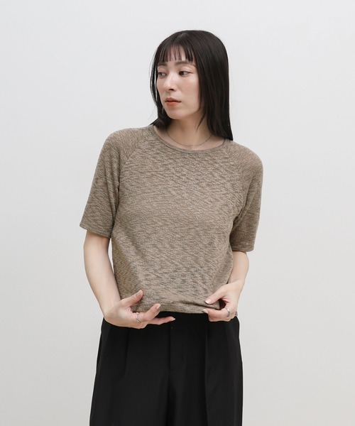 select MOCA（セレクトモカ）の「メランジシアーラグランTシャツ（Tシャツ/カットソー・レディース・アッシュ/オフホワイト・FREE）」の16枚目の写真