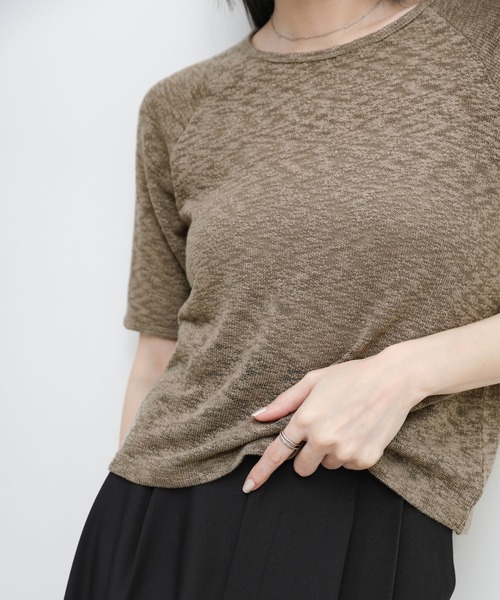 select MOCA（セレクトモカ）の「メランジシアーラグランTシャツ（Tシャツ/カットソー・レディース・アッシュ/オフホワイト・FREE）」の18枚目の写真