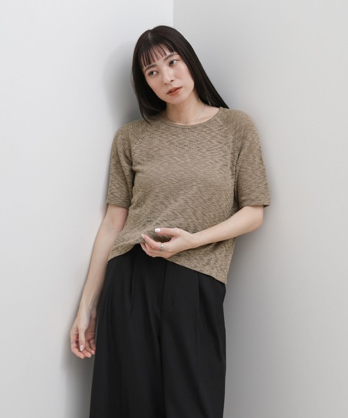 select MOCA（セレクトモカ）の「メランジシアーラグランTシャツ（Tシャツ/カットソー・レディース・アッシュ/オフホワイト・FREE）」の15枚目の写真