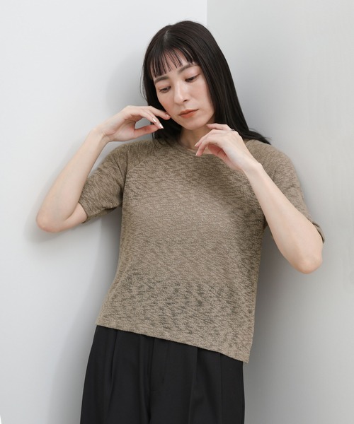 select MOCA（セレクトモカ）の「メランジシアーラグランTシャツ（Tシャツ/カットソー・レディース・アッシュ/オフホワイト・FREE）」の21枚目の写真