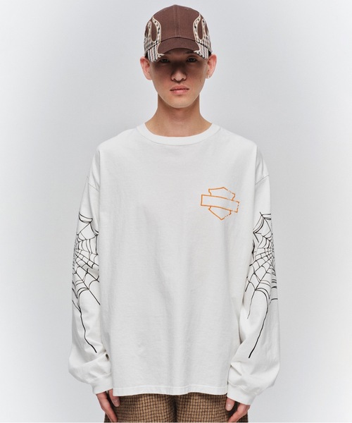 JIEDA(ジエダ)の「SPYDER LONG SLEEVE(Tシャツ/カットソー・メンズ・ホワイト/ブラック・2/1)」の1枚目の写真