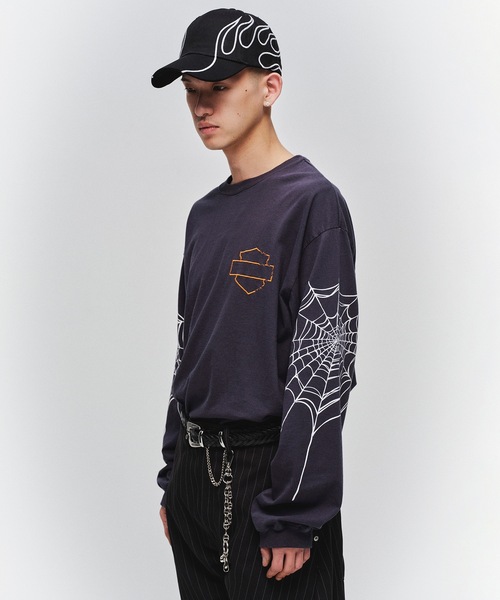 JIEDA(ジエダ)の「SPYDER LONG SLEEVE(Tシャツ/カットソー・メンズ・ホワイト/ブラック・2/1)」の2枚目の写真