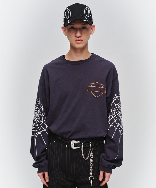 JIEDA(ジエダ)の「SPYDER LONG SLEEVE(Tシャツ/カットソー・メンズ・ホワイト/ブラック・2/1)」の3枚目の写真
