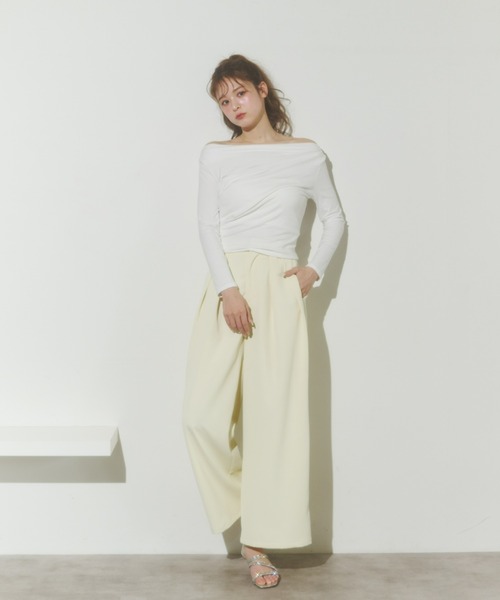 Olu.（オルドット）の「カラータックワイドパンツ（その他パンツ・レディース・ホワイト/ブラウン/イエロー/ベビーピンク・FREE）」の12枚目の写真