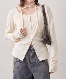 mline（エムライン）の「[mline]チョーカーボタントップス（Tシャツ/カットソー）」