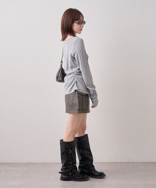 mline（エムライン）の「[mline]チョーカーボタントップス（Tシャツ/カットソー・レディース・オフホワイト/グレー/ピンク/ネイビー・FREE）」の18枚目の写真