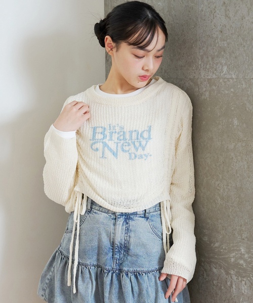 LOVETOXIC(ラブトキシック)の「【LTXC/アラエル】ロゴドロストシアーニットセット(アンサンブル・キッズ・エメラルド/アイボリー/ブラック・L:160cm/S:140cm/M:150cm/130cm)」の2枚目の写真