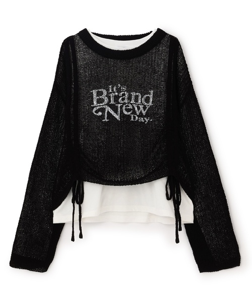 LOVETOXIC(ラブトキシック)の「【LTXC/アラエル】ロゴドロストシアーニットセット(アンサンブル・キッズ・エメラルド/アイボリー/ブラック・L:160cm/S:140cm/M:150cm/130cm)」の5枚目の写真