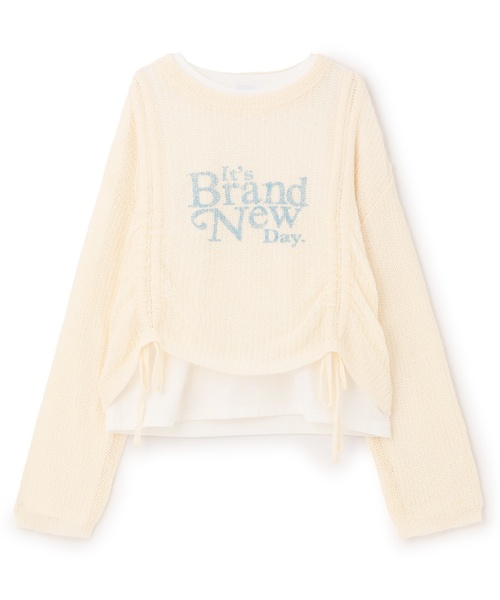 LOVETOXIC(ラブトキシック)の「【LTXC/アラエル】ロゴドロストシアーニットセット(アンサンブル・キッズ・エメラルド/アイボリー/ブラック・L:160cm/S:140cm/M:150cm/130cm)」の6枚目の写真