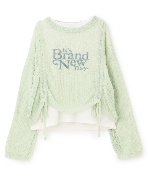 LOVETOXIC(ラブトキシック)の「【LTXC/アラエル】ロゴドロストシアーニットセット(アンサンブル・キッズ・エメラルド/アイボリー/ブラック・L:160cm/S:140cm/M:150cm/130cm)」の7枚目の写真