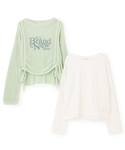 LOVETOXIC(ラブトキシック)の「【LTXC/アラエル】ロゴドロストシアーニットセット(アンサンブル・キッズ・エメラルド/アイボリー/ブラック・L:160cm/S:140cm/M:150cm/130cm)」の9枚目の写真