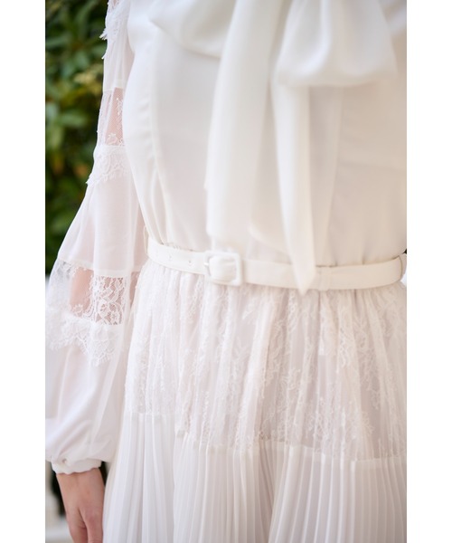 Estella.K(エステラケー)の「Frances Lace Mini Dress スカラップレースミニドレス(ワンピース・レディース・オフホワイト/ブラック・FREE)」の11枚目の写真