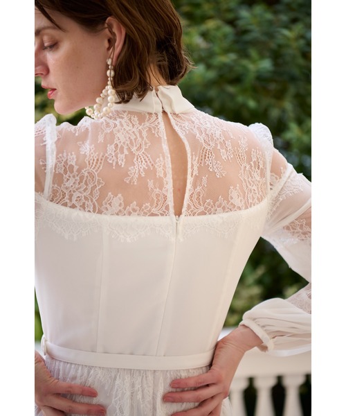 Estella.K(エステラケー)の「Frances Lace Mini Dress スカラップレースミニドレス(ワンピース・レディース・オフホワイト/ブラック・FREE)」の13枚目の写真