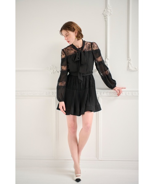 Estella.K(エステラケー)の「Frances Lace Mini Dress スカラップレースミニドレス(ワンピース・レディース・オフホワイト/ブラック・FREE)」の21枚目の写真