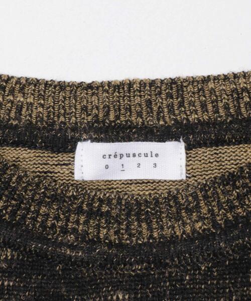 crepuscule（クレプスキュール）の「crepuscule　Rayon Linen Pullover（ニット/セーター・メンズ・ナチュラル/ブラック系その他/ブラック・2/1）」の4枚目の写真