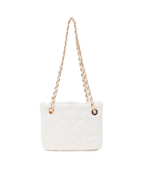 A BATHING APE(アベイシングエイプ)の「QUILTED HEART MONOGRAM HANDBAG(ハンドバッグ・レディース・ブラック/アイボリー・FREE)」の2枚目の写真